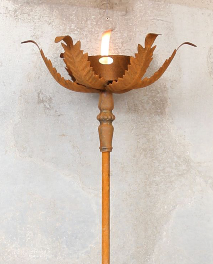 Fakkelholder i rust – 2 meter med fot