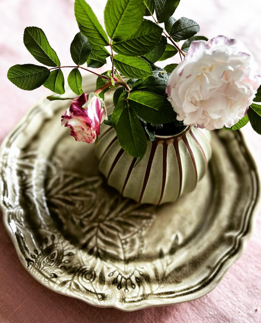 Sthål Salon liten rund vase – Lys grønn