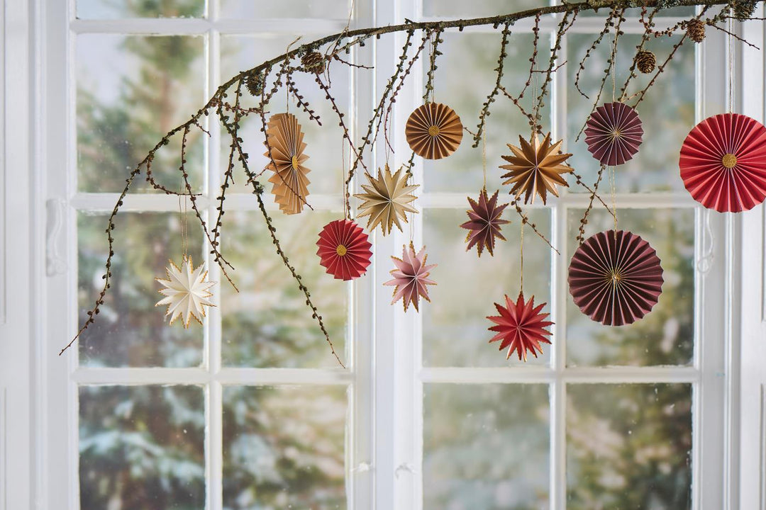 Papirrosett med gullglitter – Ø14 cm