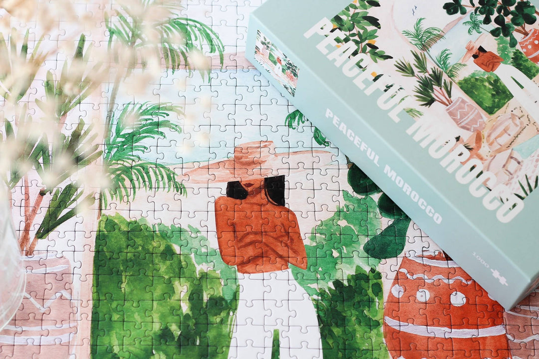 Peaceful Morocco Puslespill 1000 brikker – Illustrert av Sabina Fenn