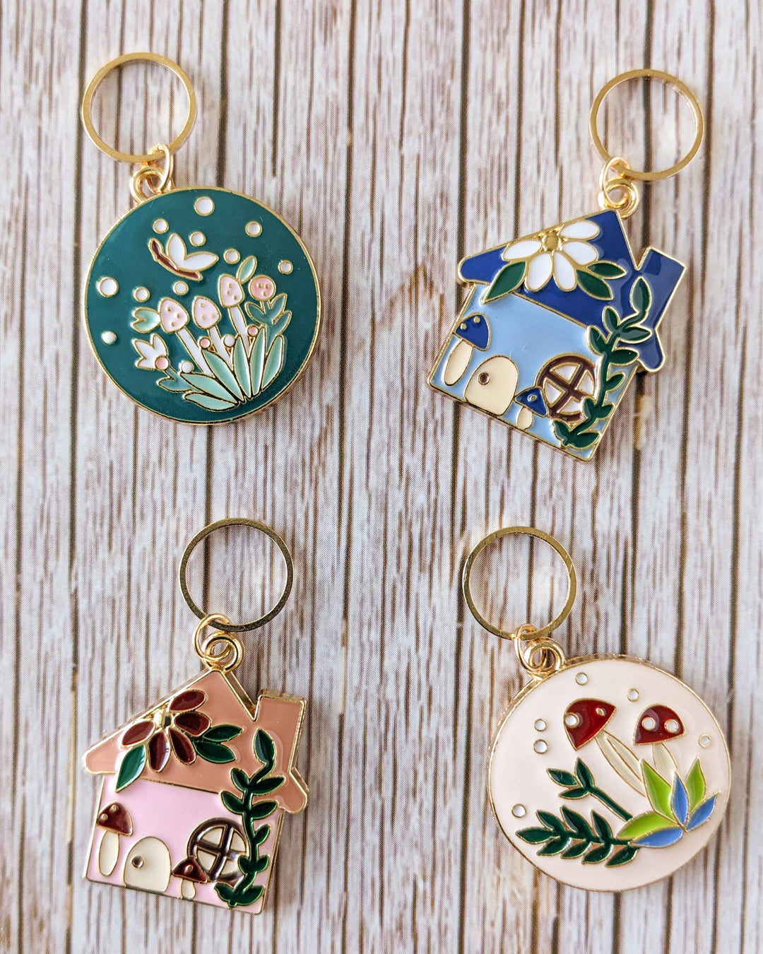 Maskemarkører med blomsterdekor – sett med 4