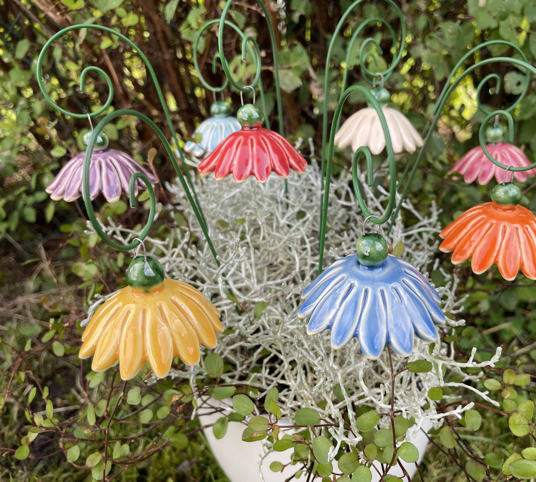 Ceramic Flower Fairytale Flower, Plant stake