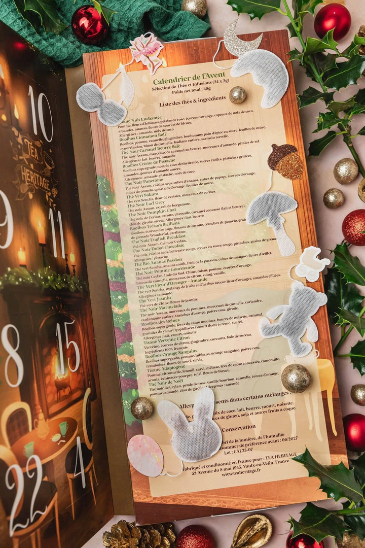 Økologisk te-adventskalender – My Little Chalet | 24 håndsydde teposer