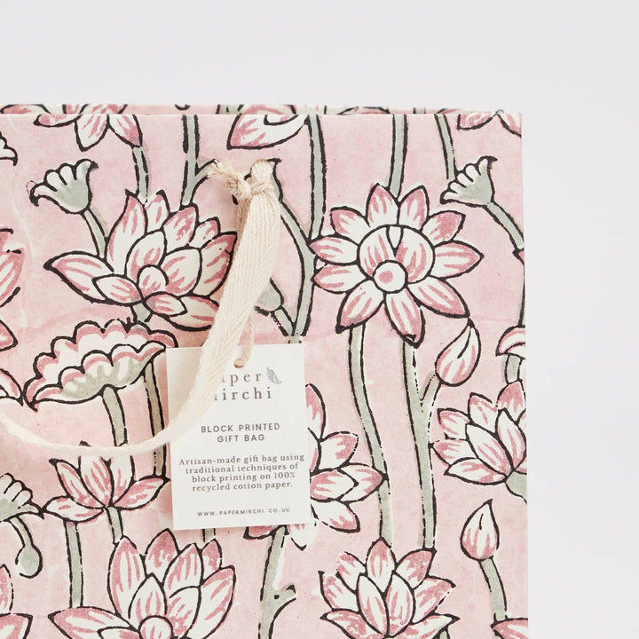 Håndtrykte gaveposer – Pink Earth (Medium)