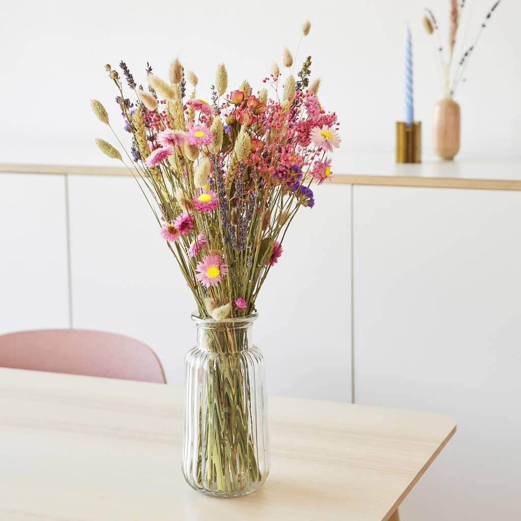 Tørket blomsterbukett – Field Bouquet Pink (Large)