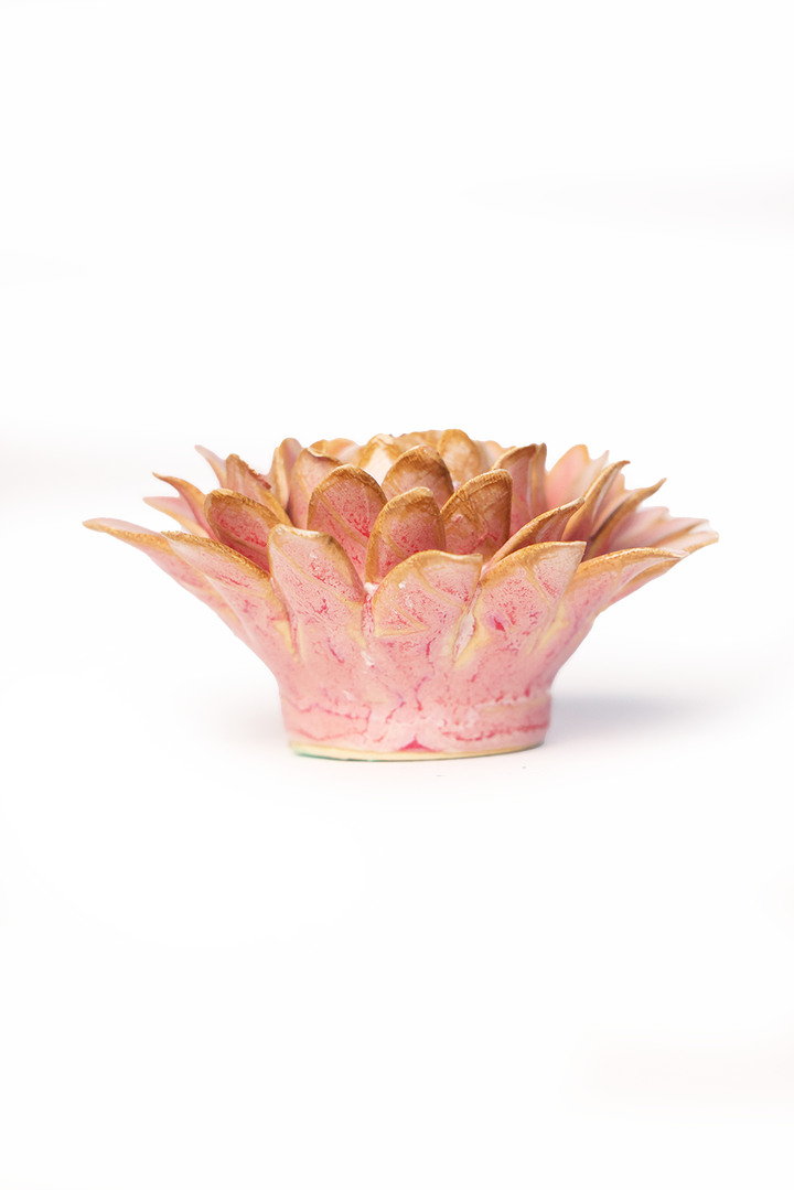 Keramisk blomst - Rose Quartz Pink Strawflower