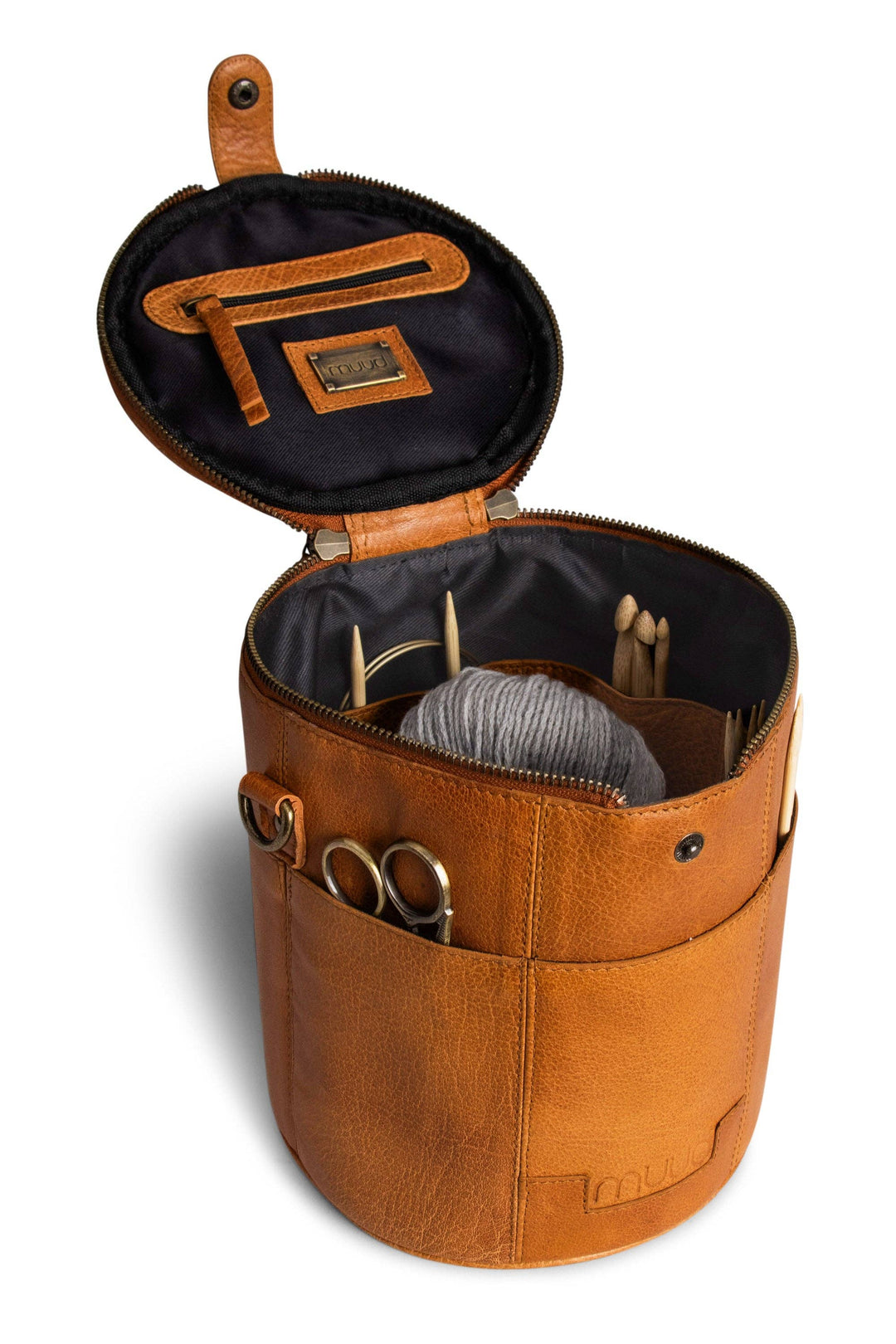 Håndlaget prosjektveske i skinn – Saturn