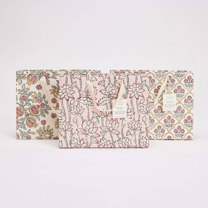 Håndtrykte gaveposer – Pink Earth (Medium)