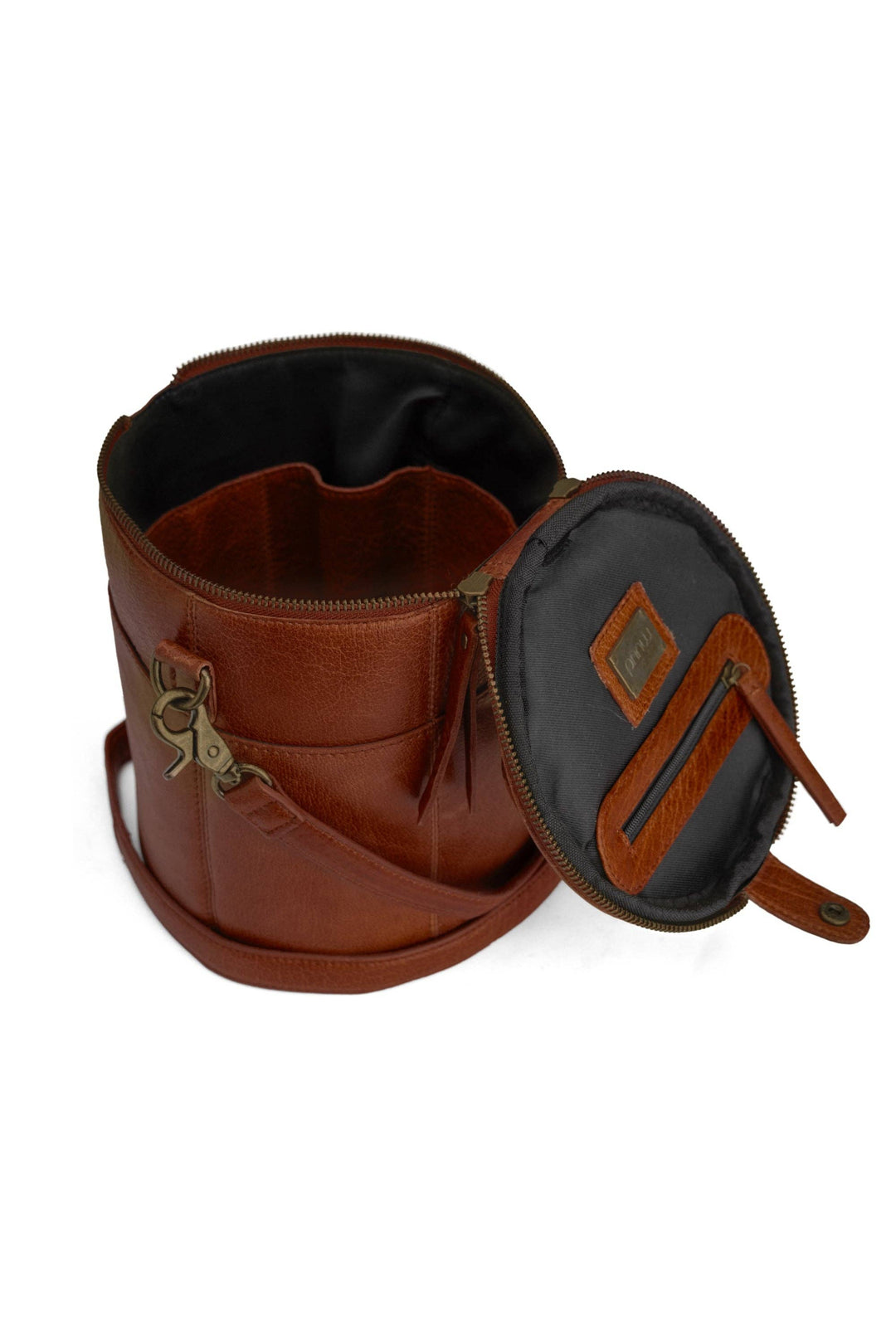 Håndlaget prosjektveske i skinn – Saturn