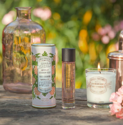 Duftlys Rosegeranium 180 g – Håndlaget i Frankrike