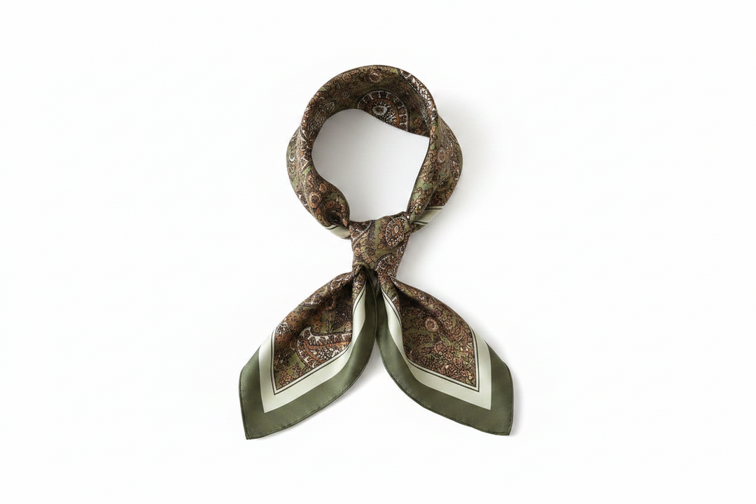 Skjerf - Olive green 70*70 cm
