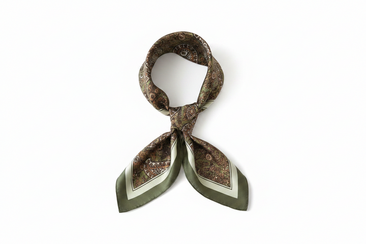 Skjerf - Olive green 70*70 cm