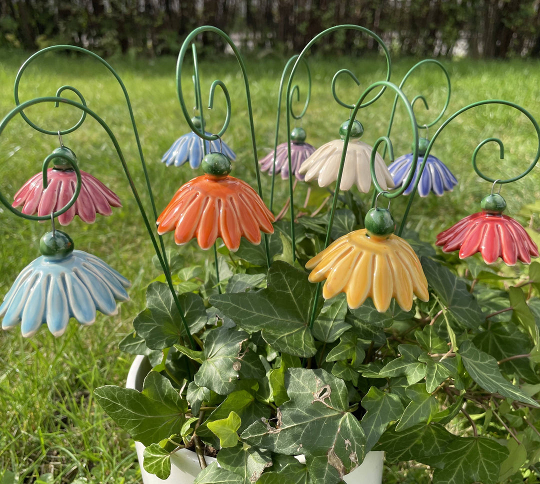 Ceramic Flower Fairytale Flower, Plant stake