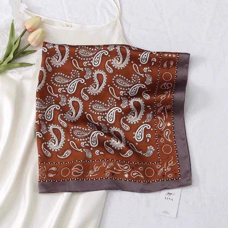 Skjerf - Paisley Rust - 70*70 cm