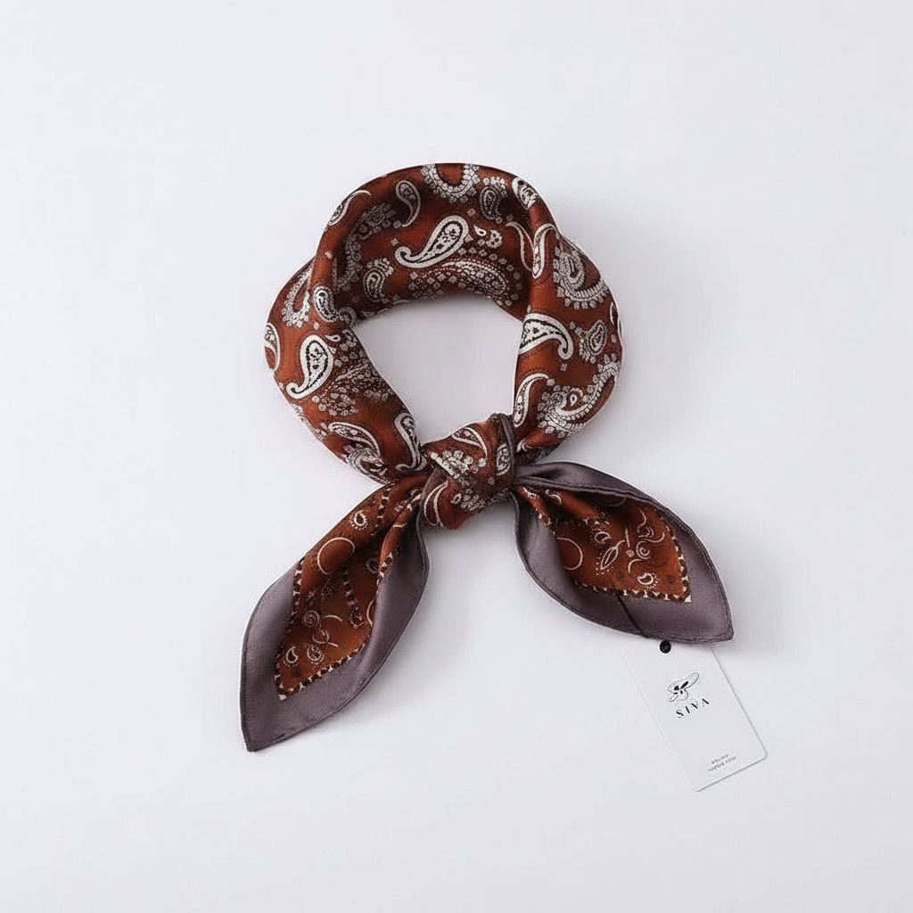 Skjerf - Paisley Rust - 70*70 cm