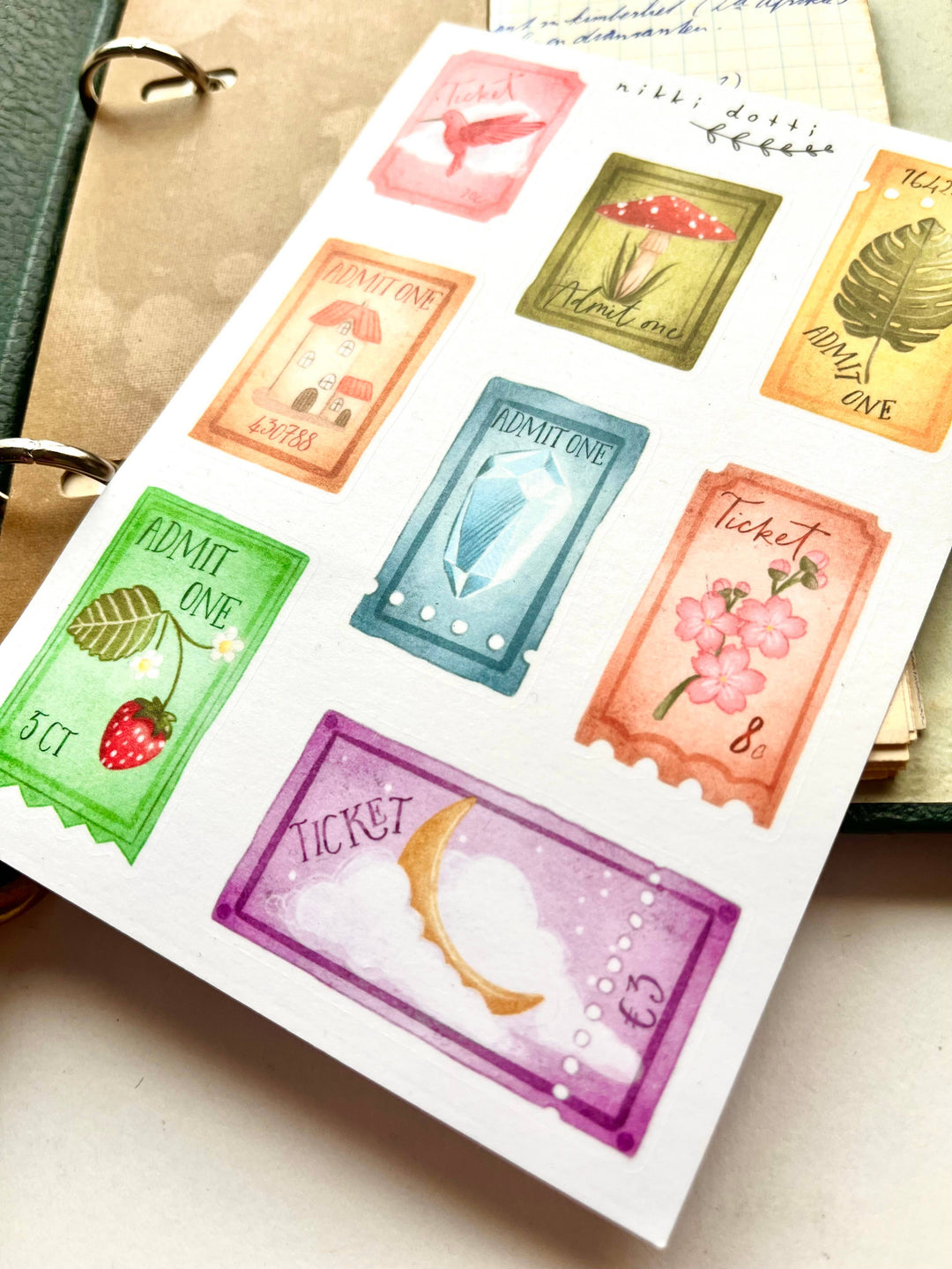 Klistremerkeark – Billetter