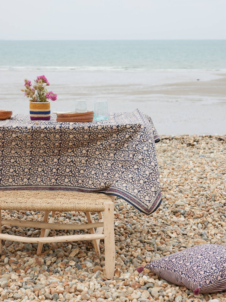 Håndtrykket duk - Goa Indigo