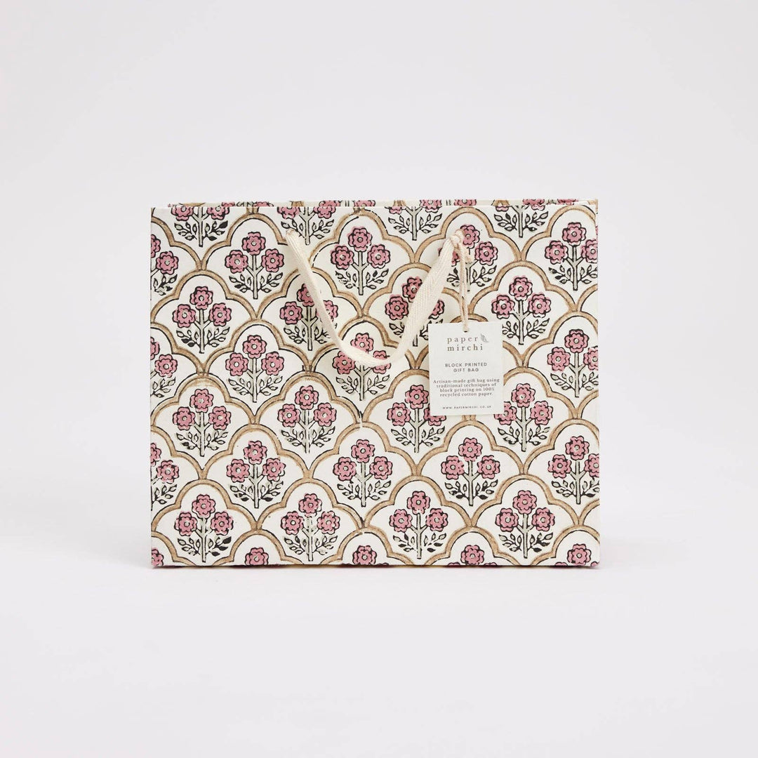 Håndtrykte gaveposer – Pink Earth (Medium)