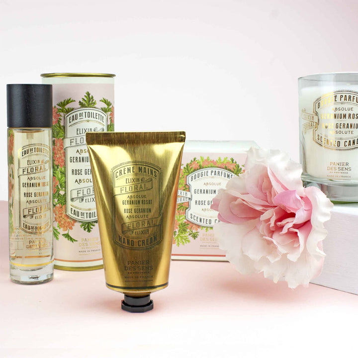 Duftlys Rosegeranium 180 g – Håndlaget i Frankrike