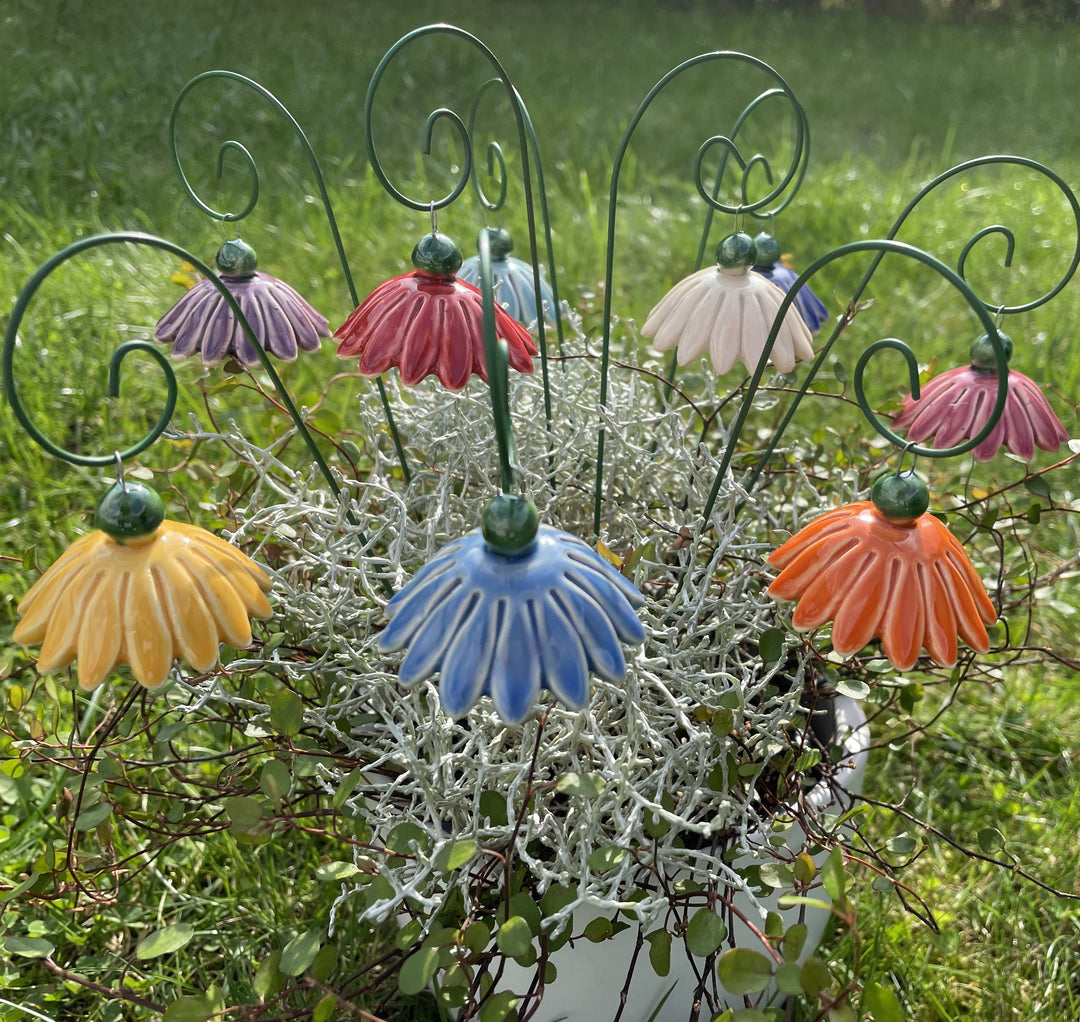 Ceramic Flower Fairytale Flower, Plant stake