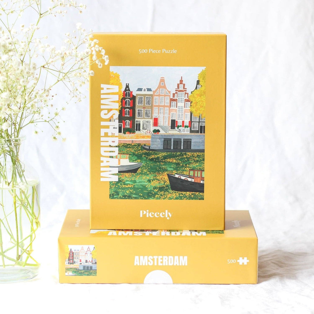 Amsterdam Puslespill 500 brikker – Illustrert av Rachel Victoria Hillis