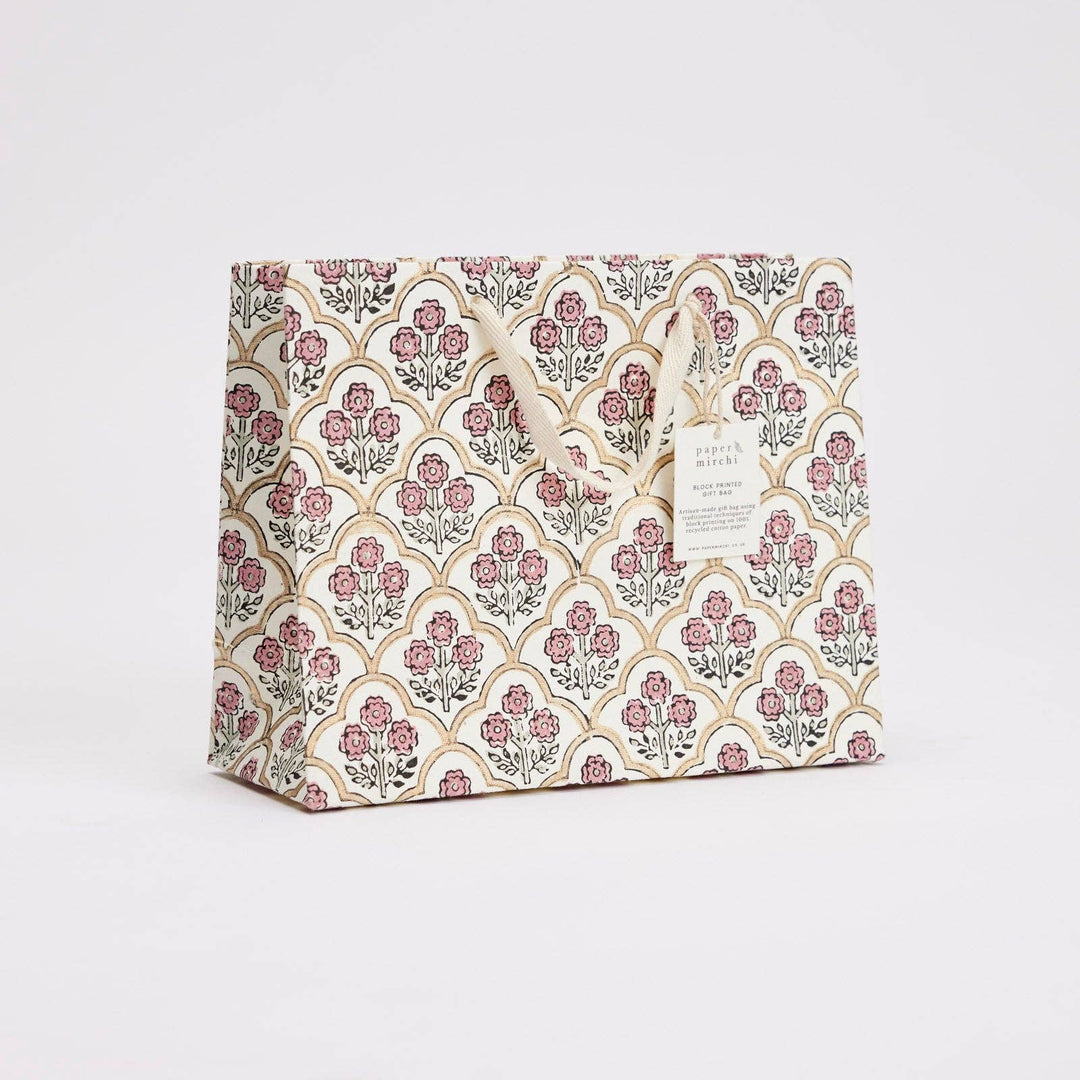 Håndtrykte gaveposer – Pink Earth (Medium)