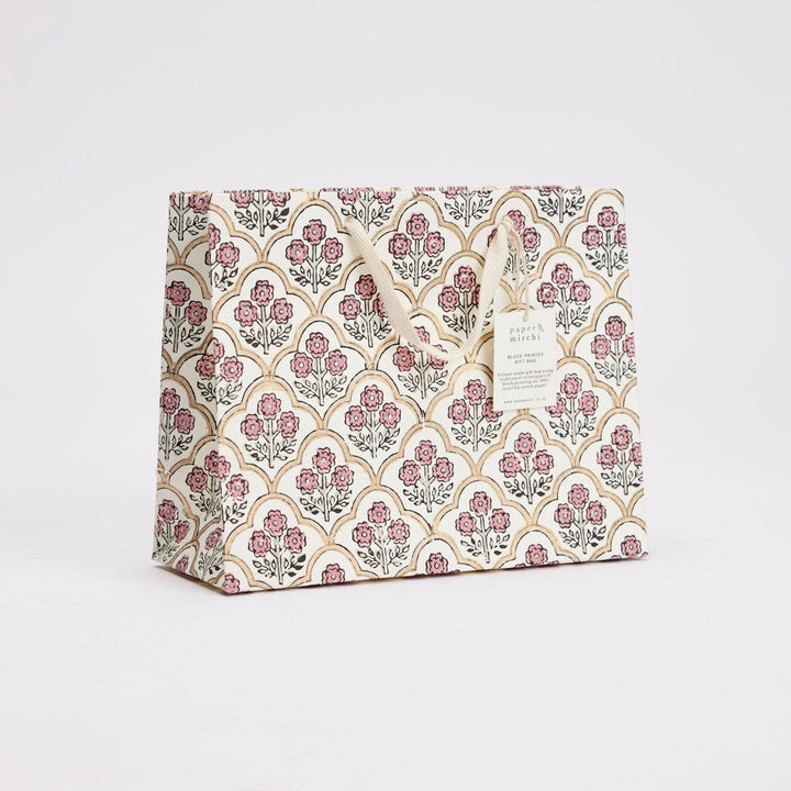 Håndtrykte gaveposer – Pink Earth (Medium)