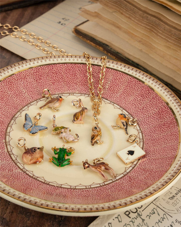 Blå sommerfugl charm i emalje