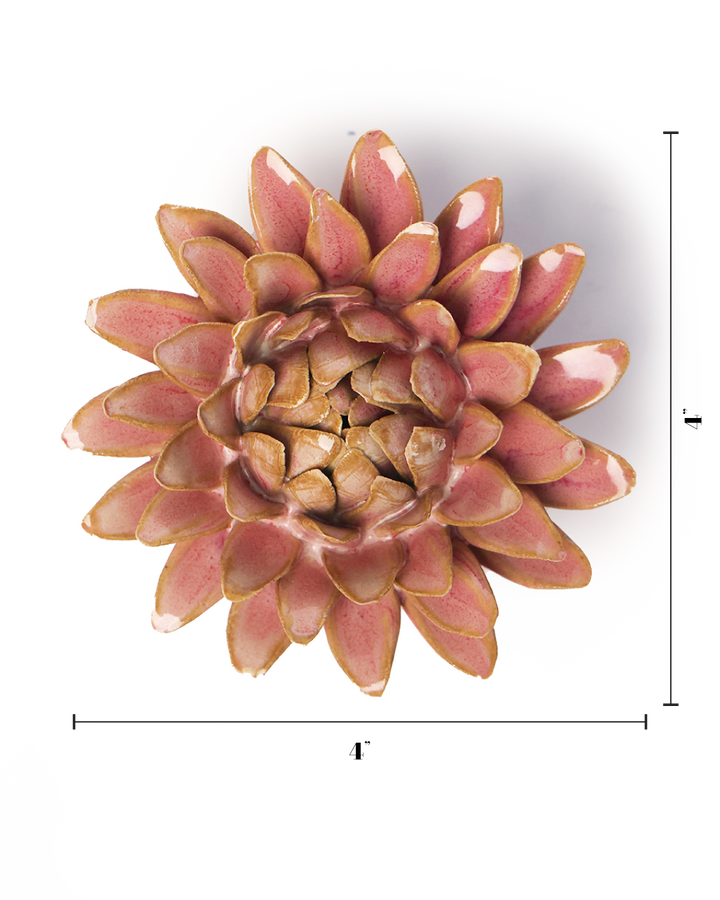 Keramisk blomst - Rose Quartz Pink Strawflower