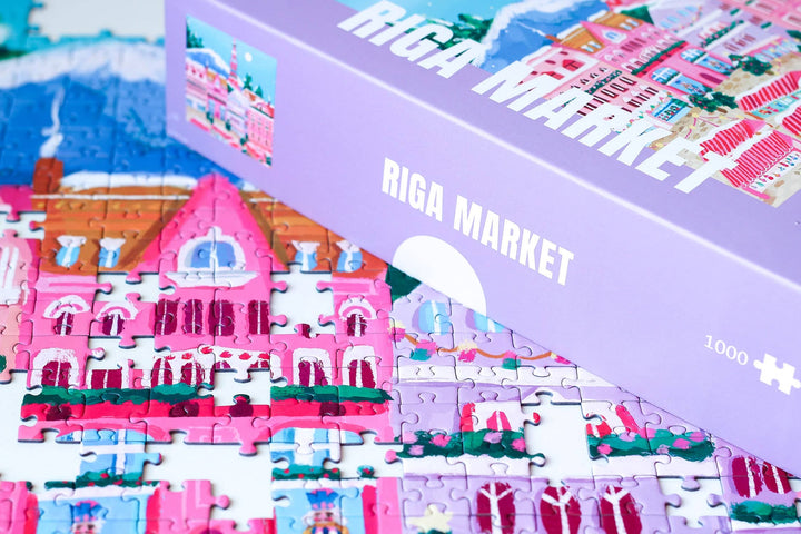 Riga Market Puslespill 1000 brikker – Illustrert av Millie Putland