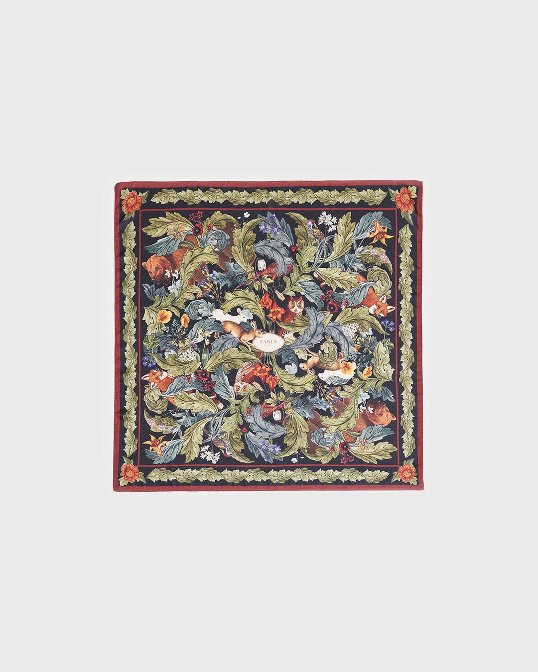 Fable Skjerf - Green Woodland Solstice - 90*90 cm