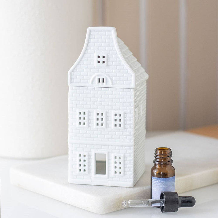 Hvitt hus – duftlampe for duftvoks og duftolje
