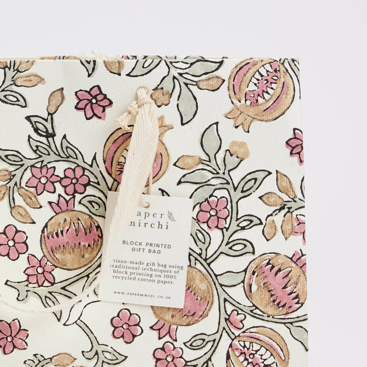 Håndtrykte gaveposer – Pink Earth (Medium)