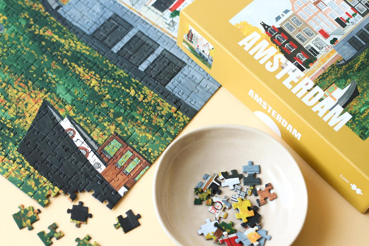Amsterdam Puslespill 500 brikker – Illustrert av Rachel Victoria Hillis