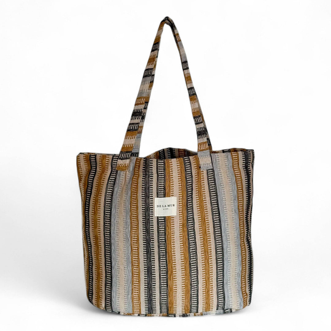 Large Shopper – Stripet jacquardveske