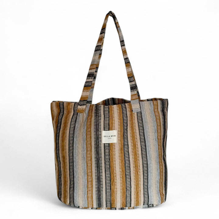 Large Shopper – Stripet jacquardveske