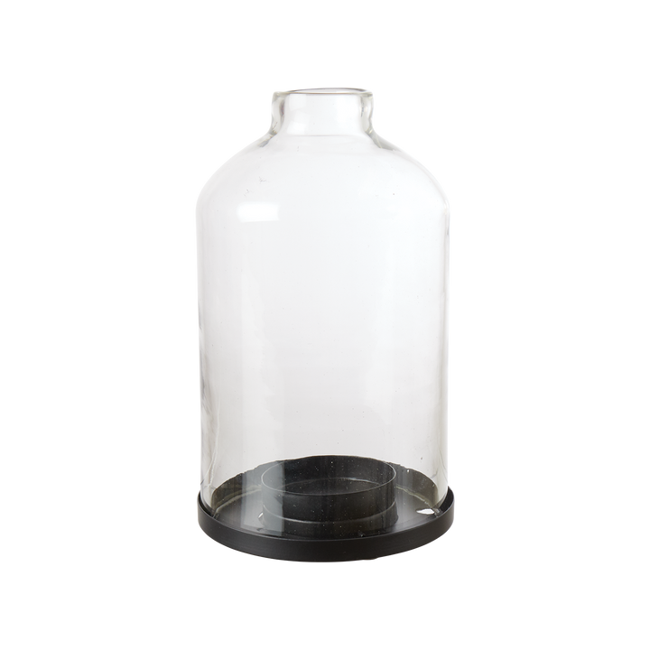 Glasslykt med metallbase