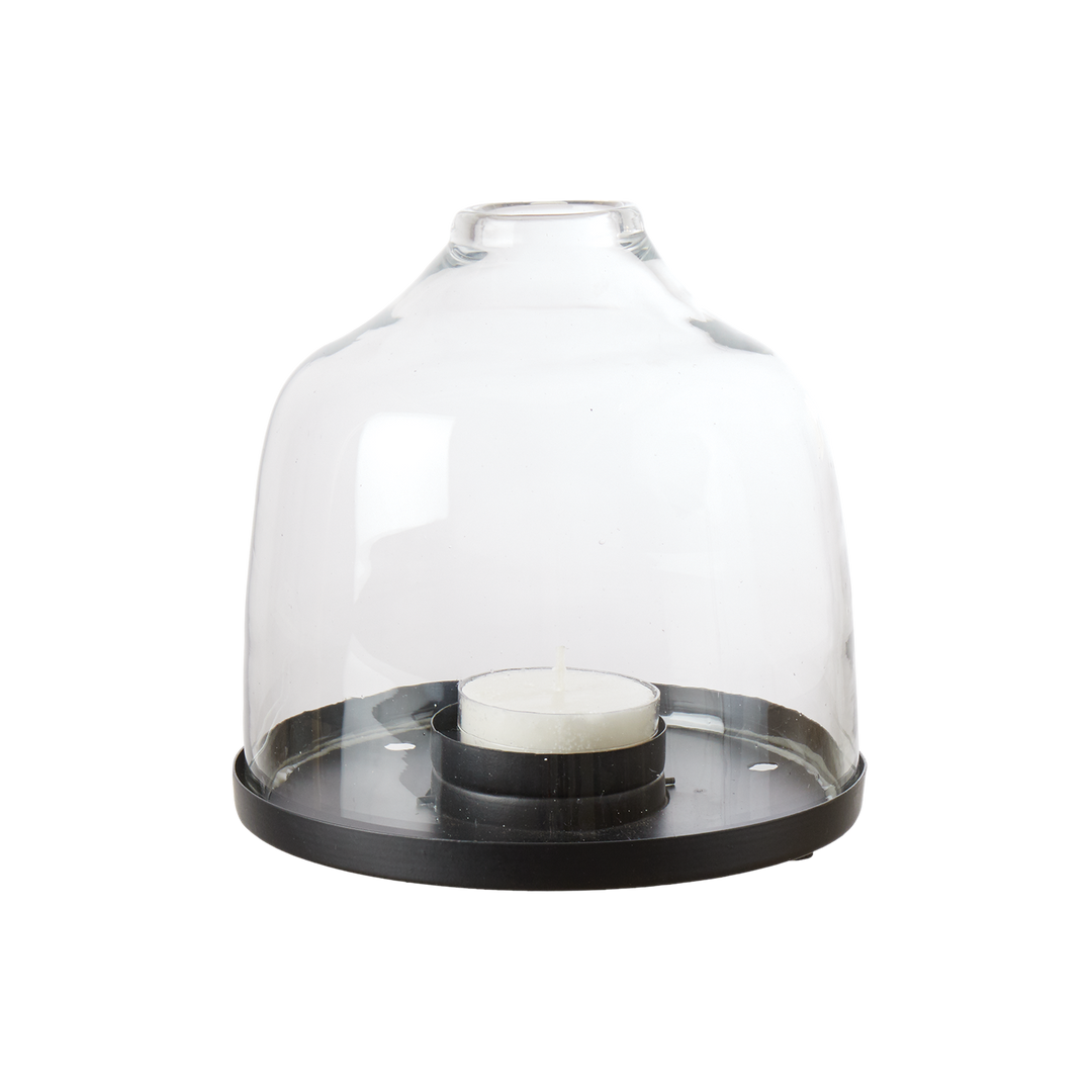 Glasslykt med metallbase