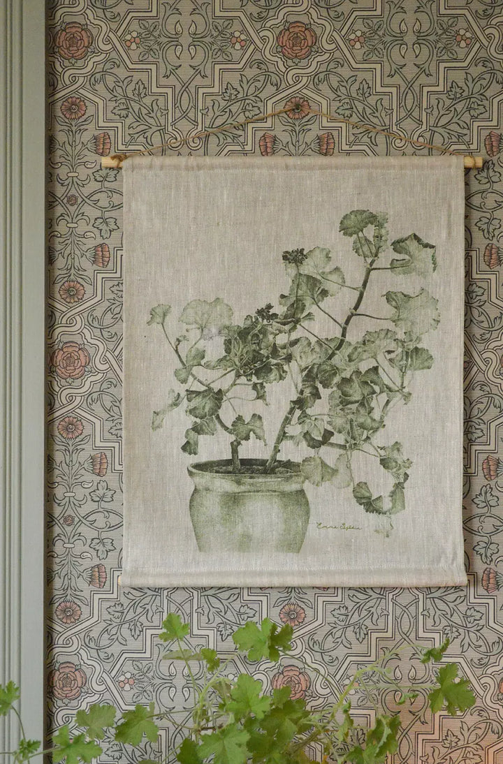 Veggteppe Grønn Pelargonia - Emma Sjödin Design