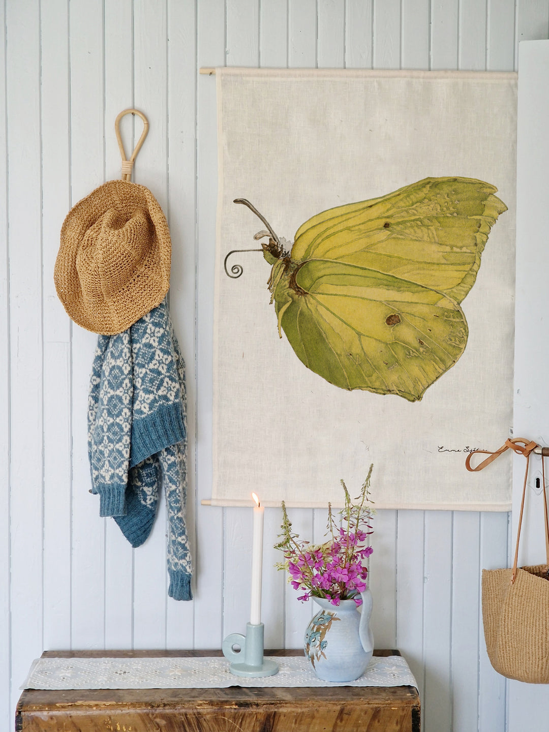Veggteppe Sitronsommerfugl - Emma Sjödin Design